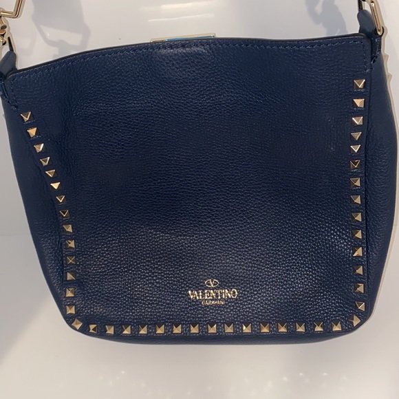 Valentino Navy studded shoulder bag - Picture 4 of 7